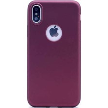 Str Store 5976 Apple iPhone Xs Max 6.5 ile Uyumlu Kılıf, Premier Silikon, Mürdüm