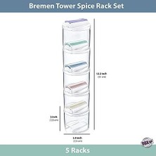 SBN - Store Bremen 5 Li Baharatlık Seti, Baharat Seti 5 Adet Akrilik Renkli Geçmeli 5'li Bremen Baharatlık Seti