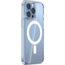 iPhone 15 Pro Max Kılıf - M-Safe Şarj Uyumlu Şeffaf Sert Pc Embos Kapak | Ultra Ince ve Darbe Korumalı