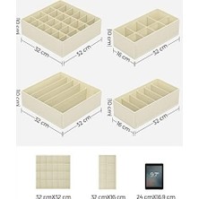 SBN - Store Iç Giyim Saklama Kutuları, Çekmece Organizatörü, Dolap Organizeri, Katlanabilir, Sütyen, Iç Çamaşırı, Çorap, Kravat Için Katlanır Kutu, Kumaş Kutu 4'l