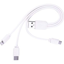 Odea Alfais 5103 Micro USB Type C Lightnin USB Data Şarj Kablosu, Beyaz