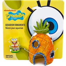 Die Grup Sünger Bob ve Ananas Evi Akvaryum Süsü | 2 Parça Set | Tatlı Veya Alt Su Tankları Için Harika