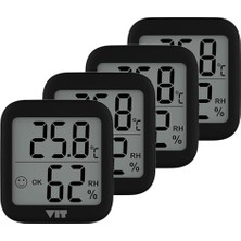 Die Grup Vıt 4'lü Iç Mekan Dijital Isı ve Nem Ölçer Siyah Termometre BVT17-03 Thermometer