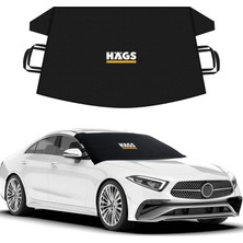 Haegs Buz ve Kar Önleyici Araç Ön Cam Örtüsü Brandası / Ağır Hizmet Tipi 600D Oxford Kumaş / Arabalar, Suv`lar, Kamyonetler Için Oto Ön Cam Koruyucu Güneşlik / Don Örtüsü (175X106CM) Std - Siyah