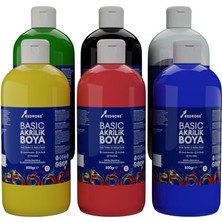 Die Grup 6 Renk Basic Akrilik Boya 500GR (Çok Renkli)