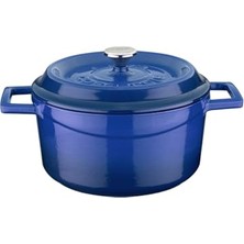 Die Grup Lava Metal Döküm Yuvarlak Tencere, 20 Cm,mavi