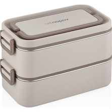 Die Grup 2000 ml 2 Kat Paslanmaz Çelik Bento Lunch Box, Sefer Tası