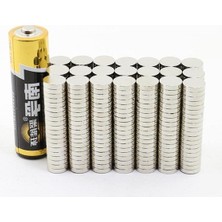 Die Grup 100 Adet 8X2MM Yuvarlak Güçlü Neodyum Mıknatıs, Kalınlık 2 mm