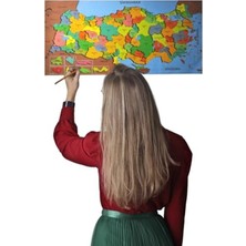 Die Grup Manyetik Duvar Stickerı, Türkiye Haritası, 118X56 cm