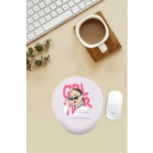 Die Grup HOBISHOP(8087) Girl Power Desenli Bilek Destekli Mouse Pad Renkli