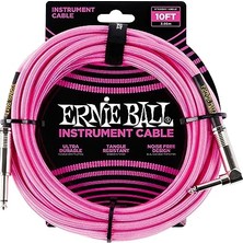 Die Grup Ernie Ball Örgülü Düz/açılı Enstrüman Kablosu 3m Neon Pembe