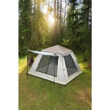Die Grup Tam Otomati̇k 4 Ki̇şi̇li̇k Tenteli̇ Kamp Çadiri 210X210X135 cm (Krem)