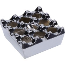 Tanemce Izgaralı Döküm Küllük Kapaklı Kül Tablası Delikli Metal Kare Küllük, Metalik