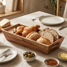 Die Grup Dikdörtgen Ahşap Ekmeklik, 33 x 15 cm Boyutunda