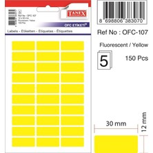 Tanex OFC-107 Ofis Etiketi Fosforlu Sarı 1075505