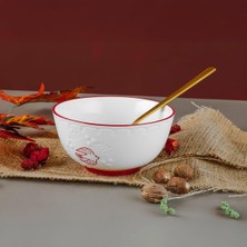 Aryıldız Red Bird Porselen Kase Kuş Motifli Servis Kasesi Renkli 14 cm