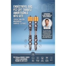 Die Grup 2 Li Pz2 65MM Çift Taraflı Amortisörlü Manyetik Yıldız Bits Tornavida Vidalama Ucu Seti S2 Çelik 723552