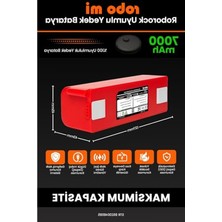 Die Grup Yedek Batarya, 7000MAH, Roborock S7 ile Uyumlu, Kırmızı Renk