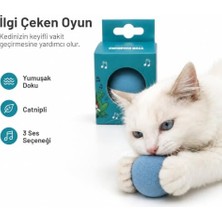 Die Grup Catnipli Sesli Pilli Kedi Oyuncağı, Dokunulduğunda Ses Çıkaran Interaktif Kedi Topu, Dahili Pilli Oyun Topu, Kedilerin Oyun ve Avlanma Içgüdüsünü Destekleyen (Mavi)