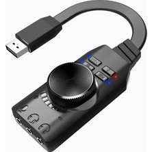 USB Dsp Ses Kartı | Pubg, Lol Ses Efektleri, Sanal 7.1 Kanal, Mikrofon Mute, 3.5mm Audio+Mic Giriş, Plug And Play, Pc/mac Uyumluluğu, Kolay Kurulum | Gs3 Mark Iı