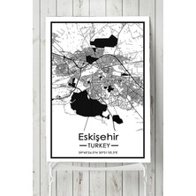 SBN - Store (PSTER19626) Eskişehir Harita Dekoratif Tasarım Poster 60 x 90