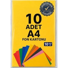 Die Grup A4 Renkli Fon Kartonu 24X34 cm 10 Renk 10 Adet Okul ve Ofis Için Uygundur