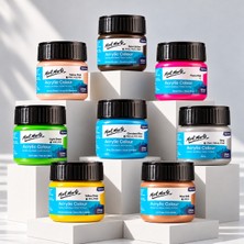 Mont Marte Signature Akrilik Boya Seti 8 x 100 ml – Canlı, Pastel ve Metalik Renkler