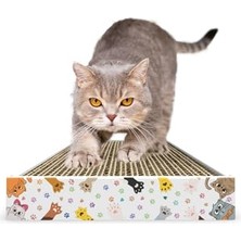 Die Grup Tırmata Doğal Düz Ondüle Karton Kedi Tırmalaması Kedi Tırmalama Tahtası Kartonu 47X17 cm Kahverengi