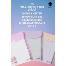 Die Grup A4 Dikey Çıtçıtlı Zarf Dosya, Pastel Renklerde 3'lü Set, Üstten Kapaklı