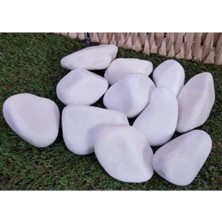 Ekodoğa Dolomit Taş Beyaz 25 kg 6-10 cm Dere Taşı Çakıl Bahçe Süs Dolamit Dekoratif Loche x