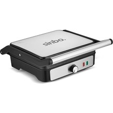 Die Grup Sinbo SSM-2590 Inox Izgara ve Tost Makinesi, 2000 W, 180° Açılabilir Gövde, Alüminyum Plaka, 6 Dilim Kapasite