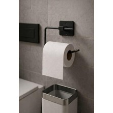 Die Grup Sas Haus Kare Yapışkanlı Açık Tuvalet Kağıtlığı Wc Kağıtlık Tutucu Siyah KS-001
