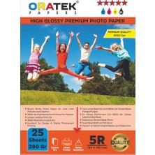Die Grup Premium Parlak 13X18CM Fotoğraf Kağıdı 260 GR25 Adet, Beyaz