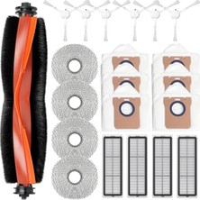 Die Grup Xiaomi Robot Vacuum X20+/X10+ Süpürge Robotu Için 21 Adet Aksesuar Seti, Yedek Parçalar 1 Ana Fırça 6 Toz Torbası 4 Silme Bezi 6 Yan Fırça 4 Filtre (Xiaomi X20 Max / X20 Pro ile Uyumlu Değildir)