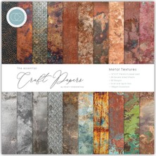 Craft Consortium Çift Taraflı Kağıt Ped 12"X12" 30/pkg-Metal Dokular, 20 Tasarım, Çoklu