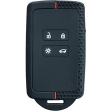 Die Grup Autohan Keys Austral, Megane 4, Talisman, Clio 5 Için Petek Desenli Silikon Anahtar Koruma Kılıfı, Siyah-Kırmızı