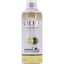 Fiksatif 400 ml Sprey Artdeco 1 Adet Füzen Karakalem Toz Pastel Tebeşir Sabitleyici Kalıcı Şeffaf Mat