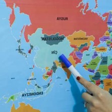 Die Grup Manyetik Yapışkansız Akıllı Kağıt, Renkli Dünya ve Türkiye Haritası