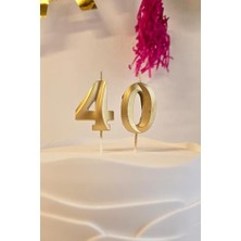 Die Grup 40 Yaş Gold Mum Rakam Pasta Mumu Yaş Mum Gold Renk