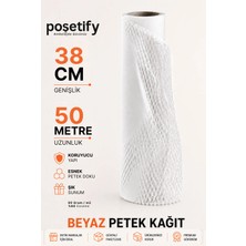 Poşetify Beyaz Petek Dolgu Ambalaj Kağıdı 38CM x 50MT | Hediye Paketleme ve Koruyucu Dolgu Kağıdı Premium
