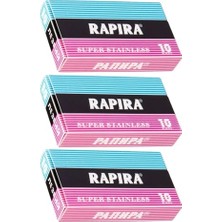 Odea Rapira Panpa Tıraş Bıçağı, 30 Adet, 3 Paket x 10 Bıçak, Rus Jileti