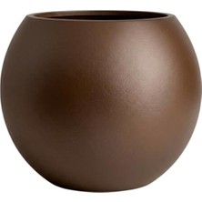 Die Grup Zevli Dekoratif 27L Küre Saksı Ø35 cm (Kahve Çekirdeği) • Beton Görünümlü Modern Salon ve Bahçe Saksısı