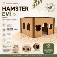 Die Grup Ahşap Hamster Evi - Geçme Sistemli Kemirgen Yuvası, Demonte Ham Mdf Küçük Irk Evcil Hayvan Evi