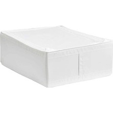 Die Grup Yatak Altı Saklama Çantası, Beyaz, Fermuarlı ve 43 x 53 x 19 cm Boyut