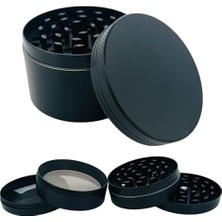 Die Grup Grınder Parçalayıcı Metal Baharat Öğütücü Herb Spice 4 Katmanlı 40MM / 50MM / 63MM (Sıyah, 63MM), ETG-40M-SYH