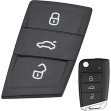 Die Grup Autohan Keys Volkswagen Golf 7, Polo, Tiguan, Octavia, Kodiaq, Leon, Ibiza Için 3 Düğmeli Siyah Plastik Anahtar Kumanda Kabı Tuş Takımı, Yedek Tuş Takımı