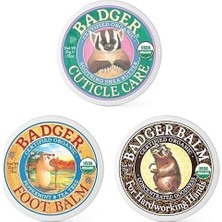 SBN - Store Badger Tırnak Bakım Kremi ve Badger Kuru Ciltler Için Tazeleyici Çay Ağacı Kokulu Ayak Kremi (21 Gr) ve Badger Balm For Hardworking Hands El Bakım Bal