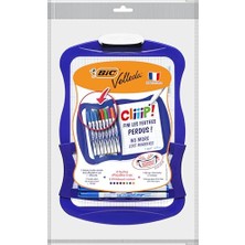 Die Grup Bıc 967444 Velleda Cliiip Set Beyaz Tahta (21 x 31 Cm) Silecek; 8 Silinebilir Marker -10'lu Set, Çeşitli Renklerde