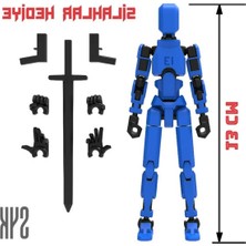 Die Grup Robot 13 Dummy Mavi Siyah Tüm Eklemleri Hareketli Aksiyon Figürü Oyuncak