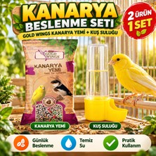 Gold Wings Meyveli Kanarya Yemi + Kuş Suluğu Seti | Kanarya Beslenme Seti